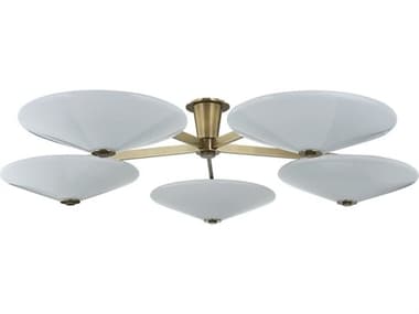 Corbett Lighting Cologne 5-Light Vintage Brass Flush Mount CT52160VB
