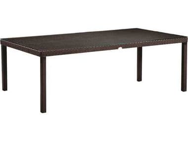 Caluco Dijon Majestic Black Wicker 84''W x 42''D Rectangular Dining Table with Glass Top CU825B84NW