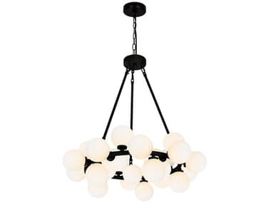 CWI Lighting Arya 25-Light Black Globe Chandelier CWI1020P2625101