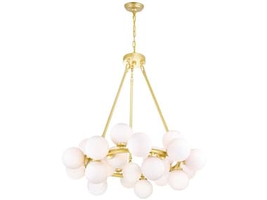 CWI Lighting Arya 25-Light Satin Gold Globe Chandelier CWI1020P2625602