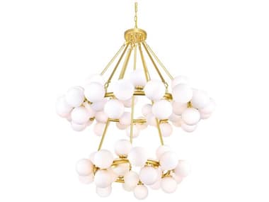 CWI Lighting Arya 70-Light Satin Gold Globe Chandelier CWI1020P3970602