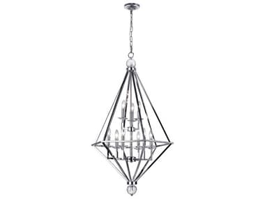 CWI Lighting Calista 9-Light Chrome Geometric Chandelier CWI1027P269601