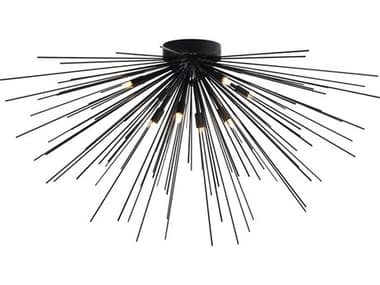 CWI Lighting Savannah 8-Light Black Sputnik Flush Mount CWI1034C408101