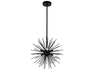 CWI Lighting Savannah 6-Light Black Sputnik Pendant CWI1034P166101