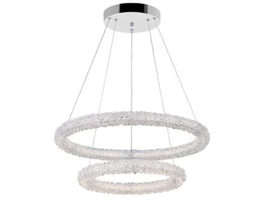 CWI Lighting Arielle Chrome Round Tiered Pendant CWI1042P256012R