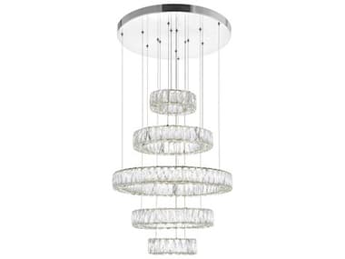 CWI Lighting Madeline Chrome Round Tiered Pendant CWI1044P24601R5C