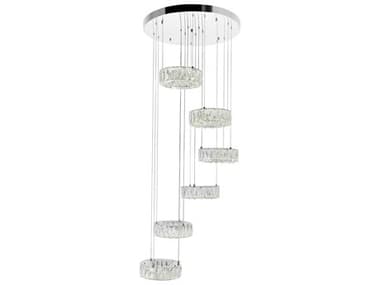 CWI Lighting Madeline Chrome Round Tiered Pendant CWI1044P24601R6C