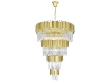 CWI Lighting Deco 34-Light Medallion Gold Tiered Chandelier CWI1112P4034169