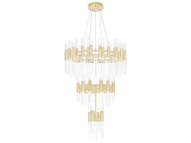 CWI Lighting Orgue 123-Light Satin Gold Linear Tiered Chandelier CWI1120P32123602