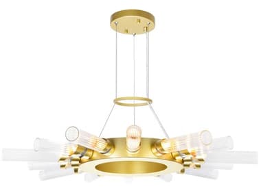 CWI Lighting Collar 14-Light Satin Gold Chandelier CWI1121P2814602