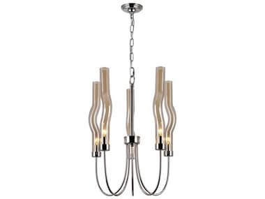 CWI Lighting Meduse 5-Light Polished Nickel Chandelier CWI1203P165613