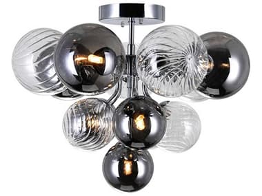 CWI Lighting Pallocino 6-Light Chrome Globe Semi Flush Mount CWI1205C166601