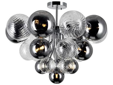 CWI Lighting Pallocino 10-Light Chrome Globe Semi Flush Mount CWI1205C2510601