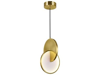 CWI Lighting Tranche Brushed Brass Geometric Mini Pendant CWI1206P101629