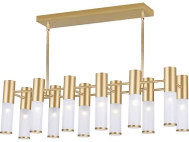 CWI Lighting Pipes 12-Light Sun Gold Cylinder Island Pendant CWI1221P3212625