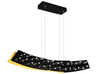 CWI Lighting Gondola Black Satin Gold Linear Island Pendant CWI1244P40101