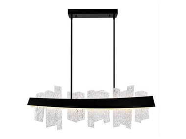 CWI Lighting Guadiana Black Satin Gold Linear Island Pendant CWI1246P39101