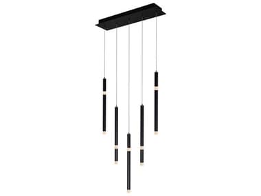 CWI Lighting Flute Black Linear Island Pendant CWI1262P225101