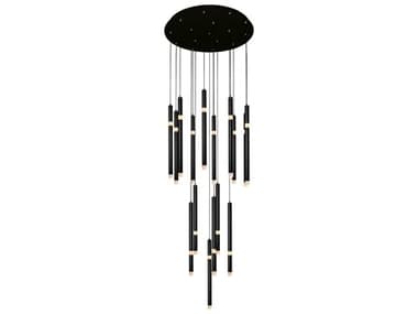 CWI Lighting Flute Black Linear Pendant CWI1262P2416101