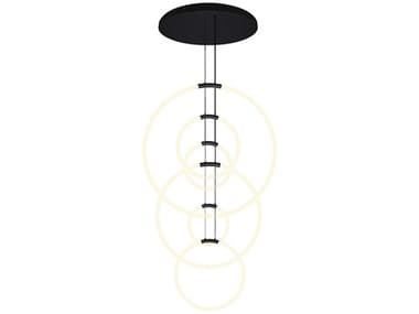 CWI Lighting Hoops Black Round Pendant CWI1273P356101R