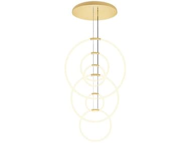 CWI Lighting Hoops Satin Gold Round Pendant CWI1273P356602R