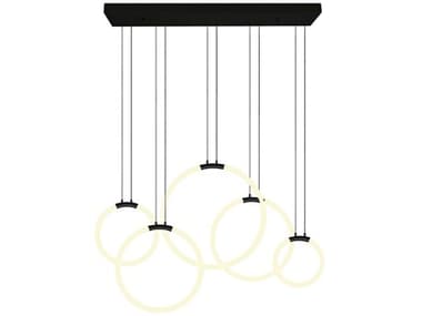 CWI Lighting Hoops Black Round Island Pendant CWI1273P445101RC