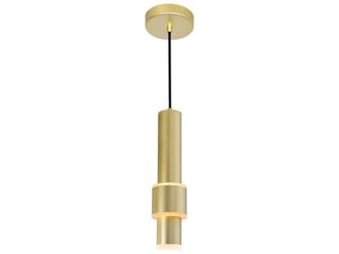 CWI Lighting Lena Satin Gold Cylinder Mini Pendant CWI1390P51602