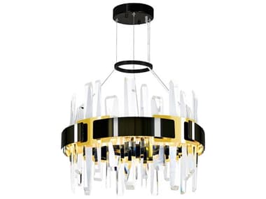 CWI Lighting Aya Pearl Black Titanium Gold Round Chandelier CWI1592P18612