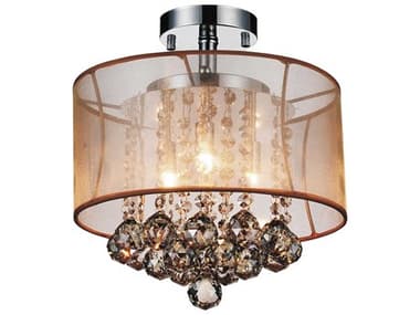 CWI Lighting Radiant 3-Light Chrome Traditional Drum Semi Flush Mount CWI5062C12CCHPG