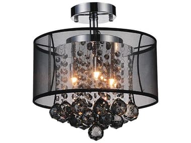 CWI Lighting Radiant 3-Light Chrome Traditional Drum Semi Flush Mount CWI5062C12CSMOKEB