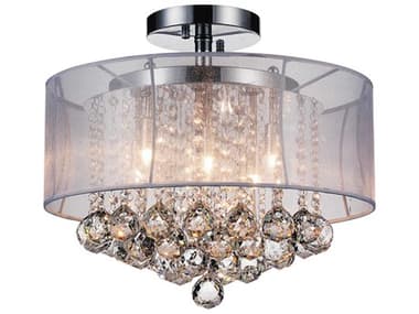 CWI Lighting Radiant 6-Light Chrome Traditional Drum Semi Flush Mount CWI5062C16CCLEARW