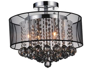 CWI Lighting Radiant 6-Light Chrome Traditional Drum Semi Flush Mount CWI5062C16CSMOKEB