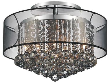 CWI Lighting Radiant 9-Light Chrome Traditional Drum Semi Flush Mount CWI5062C20CSMOKEB