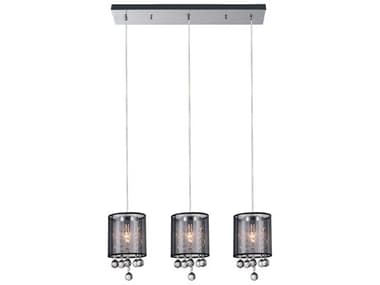 CWI Lighting Radiant 3-Light Chrome Traditional Island Pendant CWI5062P24C3SMOKEB