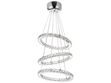 CWI Lighting Ring Stainless Steel Round Tiered Pendant CWI5080P16ST3R