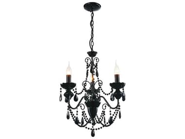 CWI Lighting Keen 3-Light Black Traditional Candelabra Chandelier CWI5095P16B3