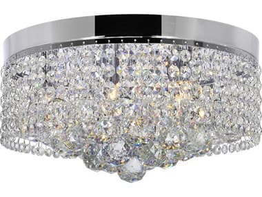 CWI Lighting Cascade 6-Light Chrome Traditional Round Flush Mount CWI5424C14C