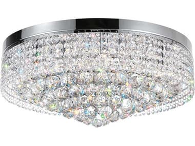 CWI Lighting Cascade 10-Light Chrome Traditional Round Flush Mount CWI5424C22C