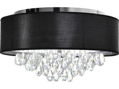 CWI Lighting Dash 4-Light Chrome Black Round Flush Mount CWI5443C18CBLACK