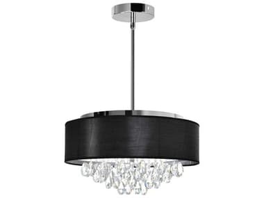 CWI Lighting Dash 4-Light Chrome Black Drum Pendant CWI5443P18CBLACK