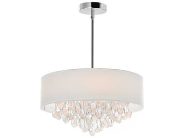 CWI Lighting Dash 4-Light Chrome Drum Pendant CWI5443P18COFFWHITE