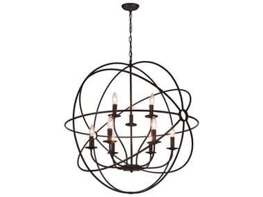 CWI Lighting Arza 9-Light Brown Candelabra Globe Chandelier CWI5464P32DB9