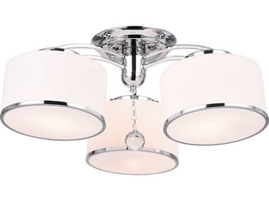 CWI Lighting Frosted 3-Light Chrome Semi Flush Mount CWI5479C24C3