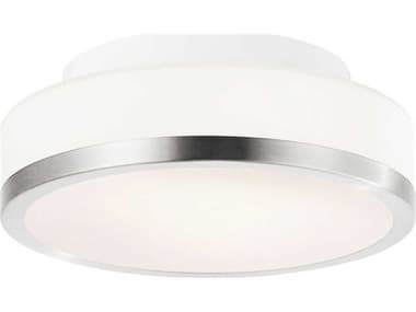 CWI Lighting Frosted 1-Light Satin Nickel Round Flush Mount CWI5479C8SNR