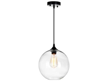 CWI Lighting Glass 1-Light Black Globe Mini Pendant CWI5553P10CLEAR