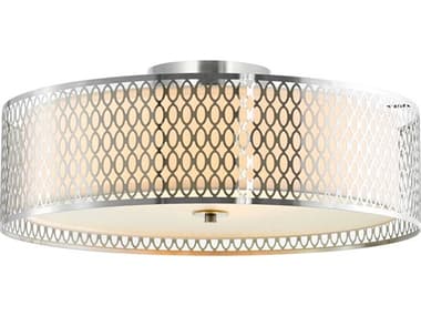 CWI Lighting Mikayla 5-Light Satin Nickel Drum Flush Mount CWI5555C22SN