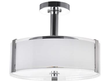 CWI Lighting Lucie 3-Light Chrome Drum Semi Flush Mount CWI5571P14CR