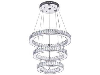 CWI Lighting Florence Chrome Round Tiered Pendant CWI5635P20ST3RCLEAR