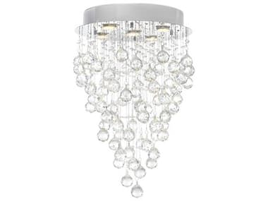 CWI Lighting Rain Drop 5-Light Chrome Globe Flush Mount CWI6601C16C