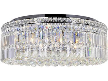 CWI Lighting Colosseum 10-Light Chrome Round Flush Mount CWI8006C24CR